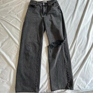 Rolla’s Kate baggy wash black jeans 24